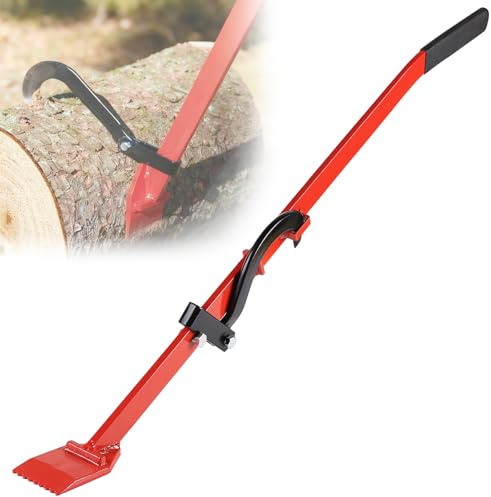 EFUTURETIME 120 cm Palanca para Talar Árboles, Levantador de Troncos, Rojo