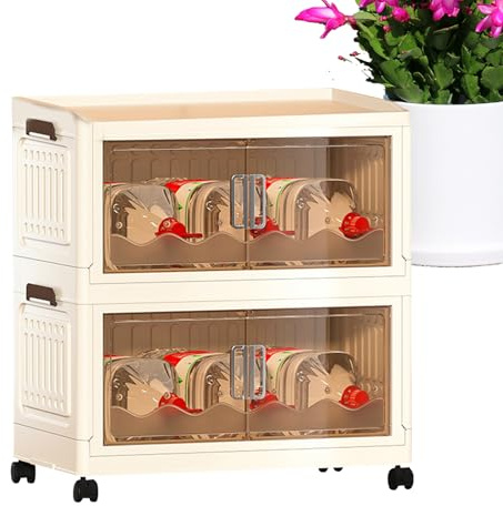 Contenedores de almacenamiento apilables con tapas - 4 Paquete de cajones de almacenamiento apilables grandes | Caja de almacenamiento transparente | Organizador de caja de carga fuerte para juguetes