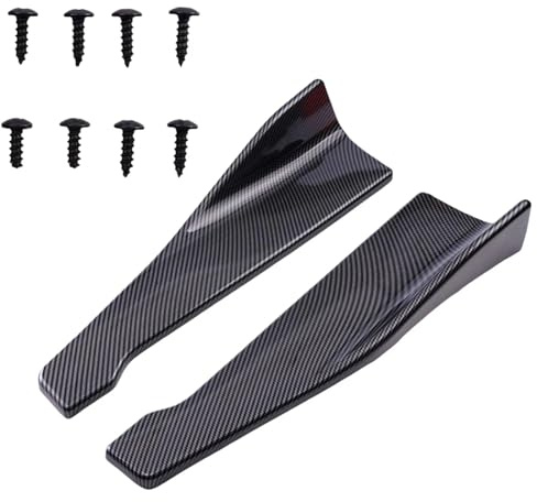 Faldón Lateral Difusor Divisor Universal 48 Cm, Protector contra Rayones, Aletas, Extensión Faldón Lateral, Difusor Alerón para Faldón Lateral Coche Car Side Faldón(Fibra de Carbon)