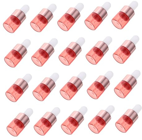 Ciieeo 20piezas Frasco Cuentagotas De Vidrio Viaje Portátil Para Aceites Esenciales Frascos Pequeños De Gotero Para Líquidos Diminutos Para Uso Diario