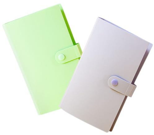 Raccoglitore Portabanconote da Collezione 2 Pezzi, 100 Fogli | Pp e Pvc, Verde e Porpora, Custodia Protettiva Inclusa, per Banconote e Note Commemorative