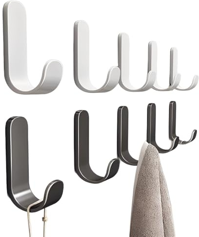 THQAE 10 Pcs Ganchos Adhesivos para Pared, Colgadores pared Adhesivos, Ganchos Adhesivos De Acero Inoxidable, Colgadores De Pared Adhesivos, Colgador Toalla Baño, Percha Adhesivas Sin Taladro