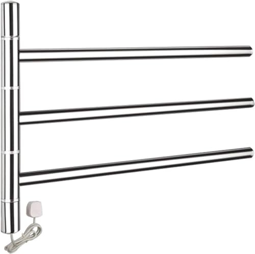 KLGFBDC Scaldasalviette Elettrico da Parete in Acciaio Inox Girevole a 180°, scaldasalviette Elettrico a Basso consumo, radiatore per Bagno