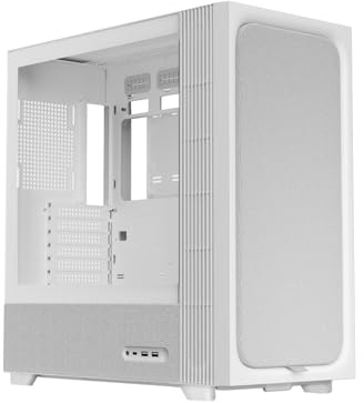 TRYX FLOVA White Mid-Tower ATX PC Case, Breathable Fabric-Crafted Front, Tempered Glass, Three-Speed Cross-Flow Fan, 360mm Radiator, Wide Compatibility, USB-C 3.2 Gen 2x2 I/O (C-F500F-FM1E-G0W)