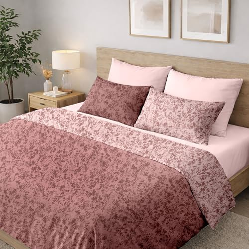 Sono a casa - Set Copripiumino Matrimoniale, 1 Lenzuolo a Sacco Double 250x200 cm e 2 Federe Double 50x80 cm - 100% Morbida e Resistente Microfibra Stampata di Alta Qualità (Vice Rosso, Matrimoniale)