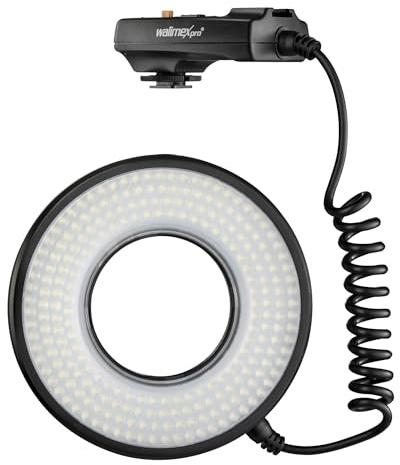 Walimex pro Macro LED Ringlicht DSR 232, Ringleuchte 14 W mit 232 LEDs, stufenlos dimmbares Videolicht