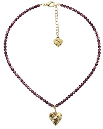 Alpenflüstern Trachten-Perlen-Halskette Knotenherz - elegante Trachtenkette - nostalgischer Damen-Trachtenschmuck, filigrane Dirndlkette (in traditionellen Farben) DHK352