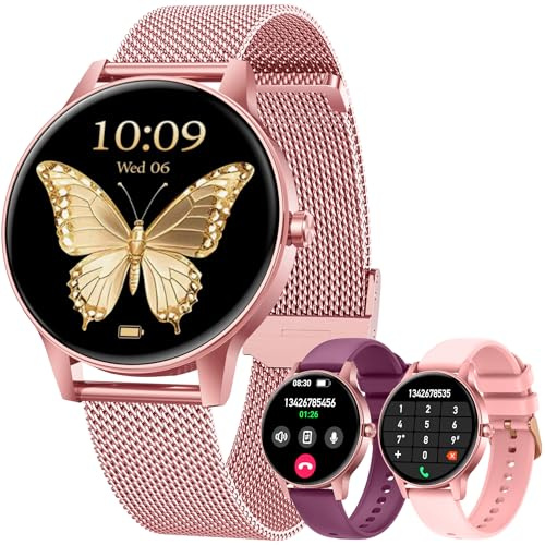 Reloj Inteligente Mujer Smartwatch con Llamada：1.27 TFT Smart Watch 280mAh Bluetooth IP68 Impermeable con Frecuencia Cardíaca SpO2 Sangre Presión Arterial Monitor Sueño 110+Deportivo para Android iOS