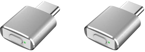 Zhdbchyuu 2X Mouse Jiggler USB C, Indetectable, Automático, Tipo C, 3 Modos de Movimiento, Sin Necesidad de Controladores, para Mantener la Computadora, Color Plateado