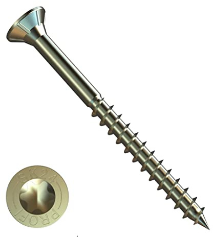 schraubenkontor24 | Vis pour panneaux d'aggloméré | Entraînement Torx | Forme de la tête Tête fraisée | galvanisé et protégé contre la rouille | 6,0 x 80 (30 pièces)