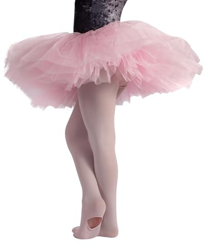CALZITALY Collants de Danse Convertibles Fille | Rose | 4-14 Ans | 80 DEN | Fabriqué en Italie (FR/ES, Âge, 4 ans, 6 ans, Taille normale, Rose)