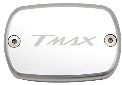 ZHUOWU Tmax 530 Tmax 500 Fluido de Freno Delantero Depósito de Combustible tanque Front Brake Reservoir Fluid Cap par Tmax530 XP530 2012 2013 2014 2015 2016 Tmax500 2008 2009 2010 2011(Plata)