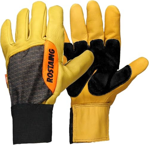 ROSTAING Handschuhe FOREST - Ein Paar Profi-Schutzhandschuhe - Für schwere Gartenarbeiten und zum Holzfällen - Arbeitshandschuhe aus Leder - Ideale Handschuhe für Holzfäller