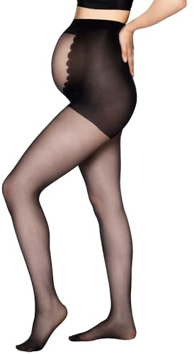 Vogue Umstandsstrumpfhose 20 den mit 3D Stretch Passform - Bequeme Strumpfhose für Schwangerschaft aus Recyceltem Polyamid- transparent Schwangerschaftsstrumpfhose