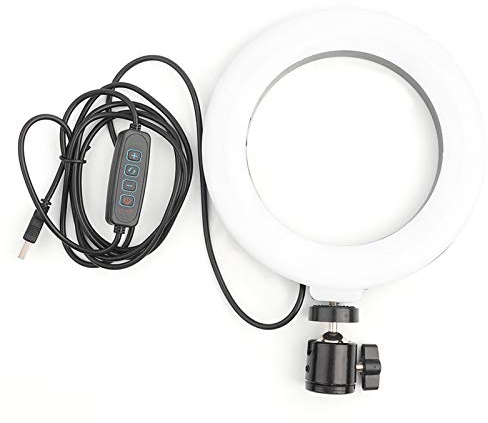 EBTOOLS Selfie Ring Lights Adatto per Selfie Ring Light, 6 Illuminazione a Forma di Anello a 3 Colori Interfaccia USB con Luce di riempimento Regolabile per Podcast Video dal Vivo Chat Video per SEL