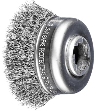 PFERD TOOLS Topfbürste, ø 60mm, ungezopft, 0,30mm Stahldraht, X-LOCK-Aufnahme, 43468922 – für schnelle und komfortable Werkzeugwechsel