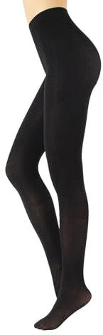 CALZITALY Collant Opachi Classici Elasticizzati Comfort | Nero, Bianco | S, M, L, XL | 100 DEN | Made in Italy (IT, Testo, L, Regular, Regular, Nero)