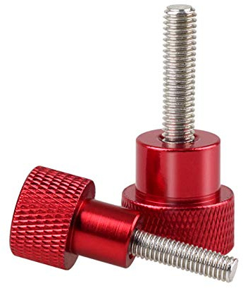 5Pcs Aluminium Flügelschraube M8 Hand Rändelschraube Aluminiumlegierung Kopfgewinde Hand anziehen Rändelschrauben rot, M8x55