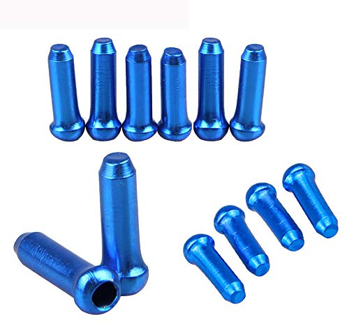 VOANZO 30pcs Bicycle End Caps Brake Cable Shift Cable End Sleeves for Bikes Brakes Cable and Derailleur Line Core - Blue