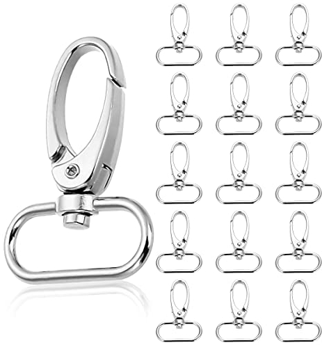 30 Stücke Schlüsselanhänger D-Ringen,Schwenkverschluss Karabinerhaken Hummer und Schlüsselanhänger Set,Schwenker Schlüsselring Verschluss Schwenk 360° Drehbar Karabinerhaken