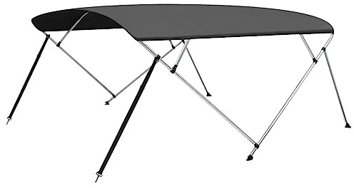 vidaXL Toldo Bimini de 4 Arcos para Barco Embarcación de Recreo Antimoho Correas de Nailon Ajustables Estable Parasol Gris Antracita