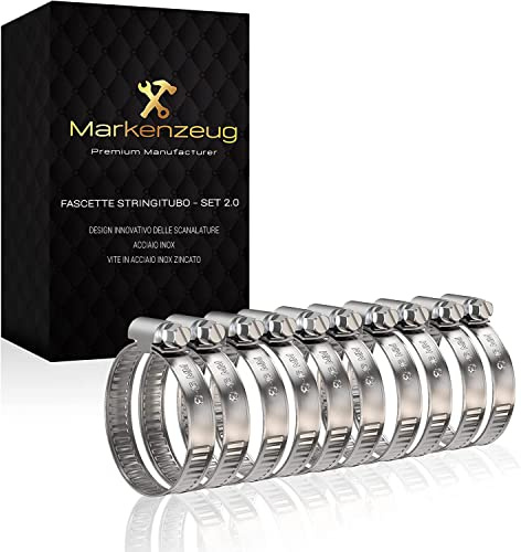 MARKENZEUG Premium Schlauchschellen Set I Edelstahl-Schlauchschellen I Rohrschellen I Schraubschellen rostfrei I Für Waschmaschine & Pool oder Auto I 8-16mm Durchmesser I 10er Set