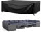 GARPROVM Funda para Muebles de Jardín Exterior, Conjuntos de Muebles Cubierta Impermeable, Paño de Oxford 600D, para Sofa de Jardin, al Aire Libre, Patio, Funda para Sofa de Esquina (315x180x74cm)