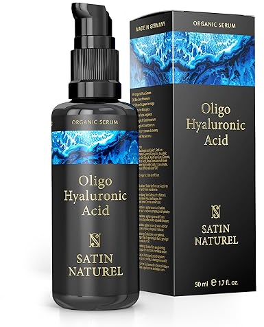 Satin Naturel Hyaluronic Acid Serum hochdosiert 50ml - Premium Hyaluronsäure - 100% Vegan - Gesichtsserum Männer & Frauen - Anti Aging Serum & Anti Falten - Gesichtspflege