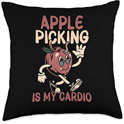 Funny Apple Picking Season Fruit Picker Throw Pillow
