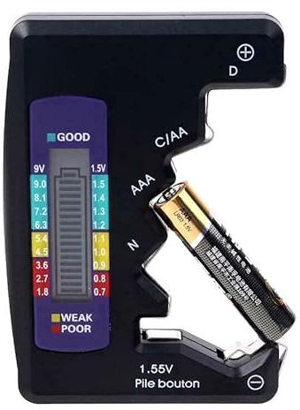 LeHang BT-886 Tester Batteria Checker 7 Seven Tipo di Batteria C AA AAA D N 9V (6F22) e 1,55V Nero