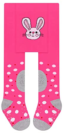 L&K-II 1-pack krypstrumpbyxor baby flickor pojkar strumpbyxor med ABS sula halkfria noppor prickar djur hjärta motiv 2769, 2769D-1-serien, 80/86 cm