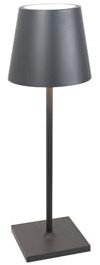 Zafferano, Poldina L Schreibtischlampe, Tragbare und Wiederaufladbare Tischlampe mit Touch Control, Geeignet für Wohnzimmer und Außenbereich, Dimmer, 2200-3000 K, Höhe 49,7 cm, Farbe Dunkelgrau