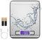 HUSAIHU Digital Kitchen Scales, 10kg/22lb Electronic Cooking USB Stainless Steel Food Waterproof Scales with LCD Display, Accurate for Home, Office, Baking, Dieting, Cooking