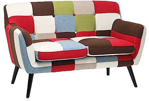 Divano Divanetto 2 Posti Patchwork Quebec, Patchworks, CM 130 x 77 x H 82