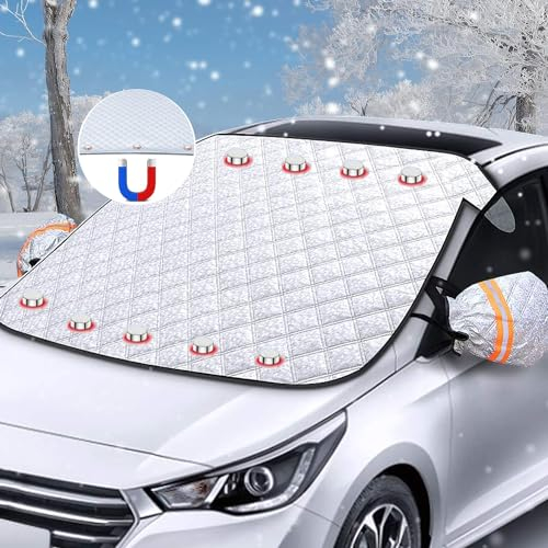 Protection solaire pour pare-brise de voiture, couverture de pare-brise avant, avec 9 aimants, couverture de pare-brise de voiture, protection contre la neige