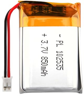 Uxney Batería de 3,7 V, 850 mAh, 102535, batería Li-Po de Iones de Litio y polímero de Litio con conexión 2P-PH con Paso de 2,0 mm