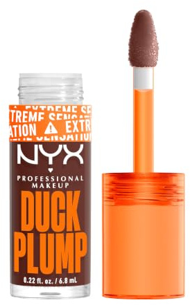 NYX Professional Makeup Lipgloss mit Schmollmund-Effekt, Glossy Finish & intensive Farbe, Extremes Volumen & Fülle dank Ingweröl, Vegane Formel, Duck Plump Lip Lacquer, Twice The Spice