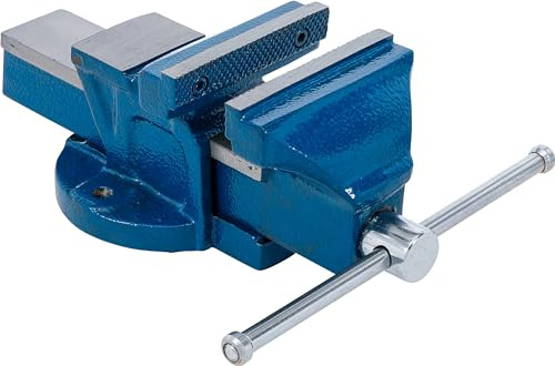 BGS 58260 | Parallel-Schraubstock | 100 mm Spannbacken | Mit Amboss | Maximale Öffnung 100 mm | Spezialguss | Verdeckte Drehspindel | Vorgebohrte Montagelöcher