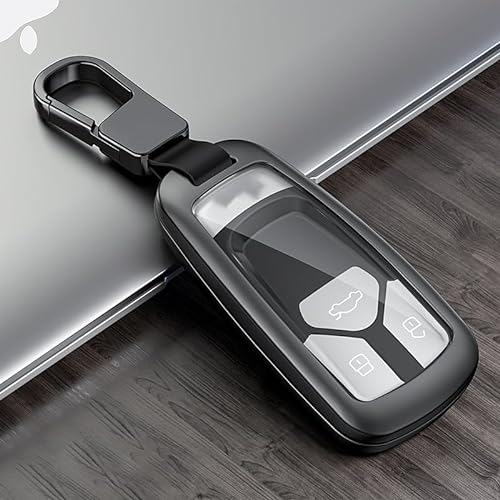 Auto Schlüsselgehäuse für Audi A4L A4/A5 Q5L/2019 Q7, Autoschlüssel Hülle Anti-Kratzer Verschleißfester Auto Schlüssel Abdeckung Schlüsselgehäuse Auto Zubehör,A Black