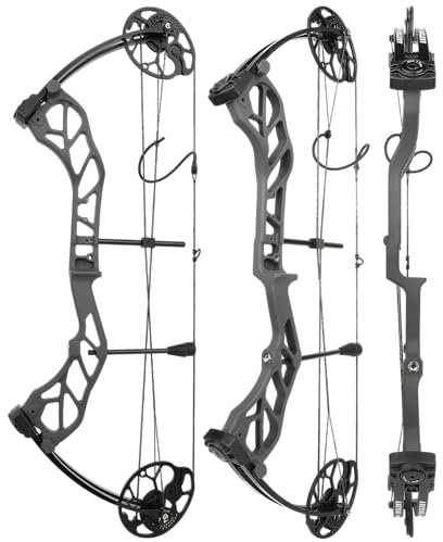 surwolf 19-70lbs Compoundbogen Bogenschießen Jagdbogen Erwachsener Schießbogen 320fps Bogenschießen Pfeil und Bogen Set für Bogenschießen im Freien (Grau)