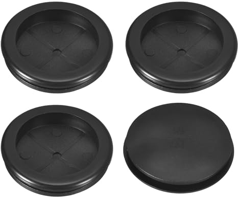 sourcing map 4Pcs Rubber Grommets 2-1/8 (55mm) Drill Hole, 2 (48mm) ID Single Sided Hole Plugs Ring Gasket for Firewall Cable Wire Protecting, Black