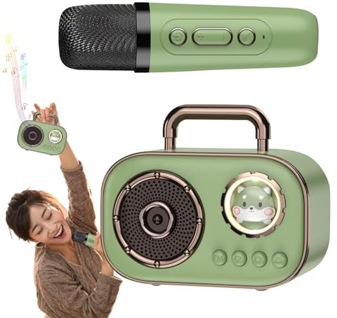Macchina per karaoke per bambini, altoparlante wireless con microfono, connessione a doppio microfono ricaricabile, forniture audio per casa, sala da pranzo, bar, ristorante