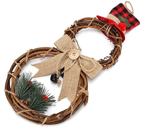 Couronne de Bonhomme de Neige de Noël à LED, Décoration de Porte avec Lumière pour la Maison, l'hôtel, Le Centre Commercial