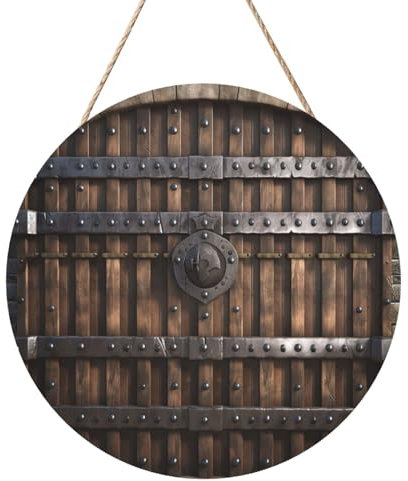 Holzkreise zum Basteln, 30,5 cm, Holzscheiben, Holzschloss, Wand, Metalltor, Holztürhänger, Schild, hängende runde Holzscheiben mit Bindfaden, Holzornament für Schild, Türhänger, Heimdekoration,