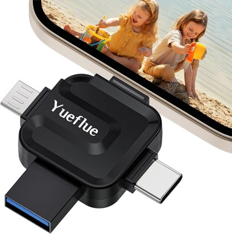 Yueflue Clé USB pour lphone 128 Go Tout Métal pour lphone pour Stocker Plus de Photos et de Vidéos, Pas d'APP. Clé USB avec Port i0S,USB,Type C,Micro.