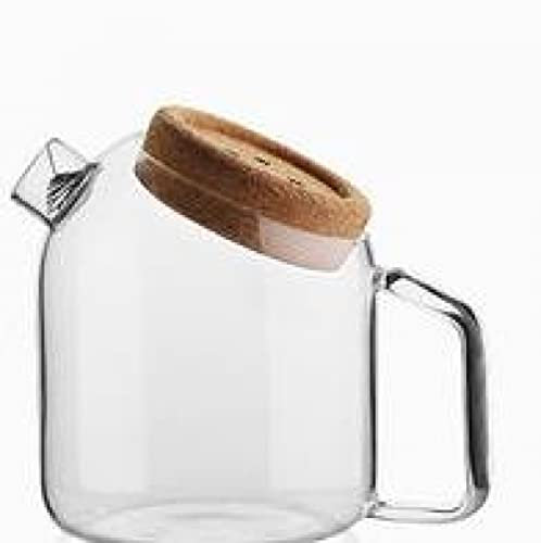 YXUANYZNB Jarra de agua de vidrio con tapa de corcho, tetera de vidrio de gran capacidad para jugo, té helado, jarra de agua para bebidas de bricolaje (capacidad: 1,8 L) - 1,2 L
