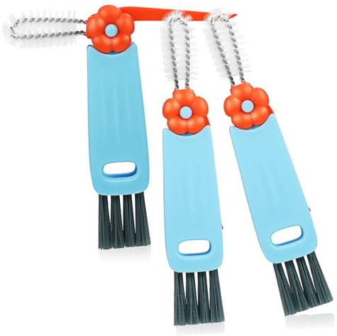 Zerodeko 3pcs Multi-functional Cup and Bottle Cleaner Brush Portable Lid and Cleaning Tools Bristles for Thorough Cleaning of Cups Lids and Crevices