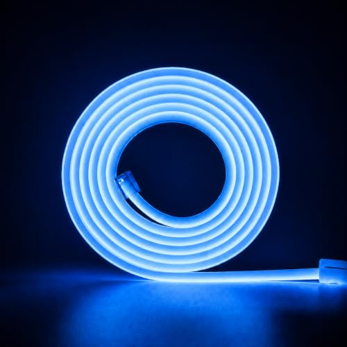ANSIEN® Tira LED Neón COB 220V (Azul,3M), 12W/m, Corte Cada 10cm, IP65, 1200lm/m, con Enchufe Rectificador y Pegatina, Tira LED Flexible para Hogar, Bar y Restaurante