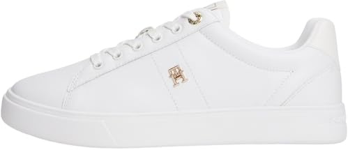 Tommy Hilfiger Damen Court Sneaker Schuhe aus Leder, Weiß (White), 38