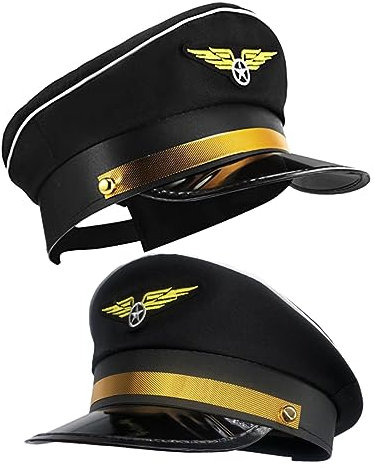 WATIIFUFU 2 Stck. Verstellbare Pilotenmütze für Dekorative Kapitänsmütze für Kostümpartys Halloween Cosplay Elegantes Design für Jungen